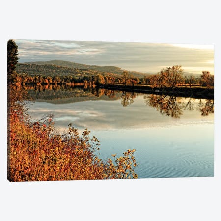 Connecticut River Tranquil Autumn Scenic Vista Canvas Print #GOZ662} by George Oze Art Print