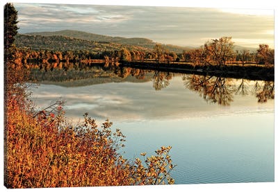 Connecticut River Tranquil Autumn Scenic Vista Canvas Art Print - George Oze