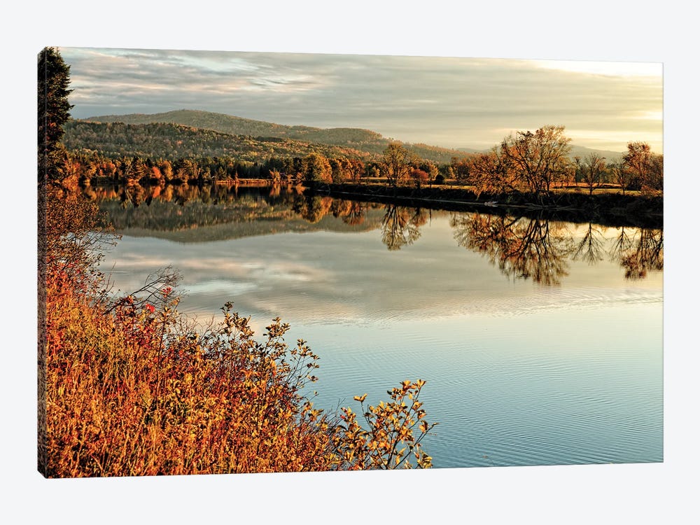 Connecticut River Tranquil Autumn Scenic Vista by George Oze 1-piece Art Print