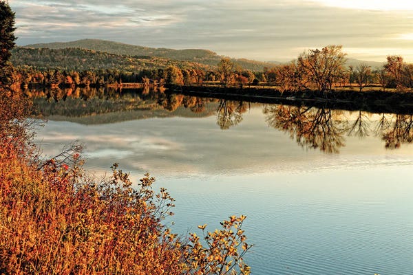 George Oze: Connecticut River Tranquil Autumn Scenic Vista by George Oze