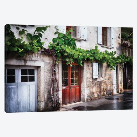 Winery Building Exterior With Old Grapevine, Lavaux, Switzerland Canvas Print #GOZ673} by George Oze Canvas Artwork