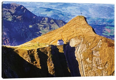 Little Chapel On The Mountain, Mt Pilatus, Nidwalden, Switzerland Canvas Art Print - Switzerland Art