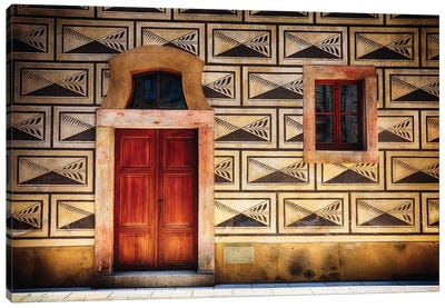 Door and Window Close Up in Prague Castle Canvas Art Print - Castle & Palace Art