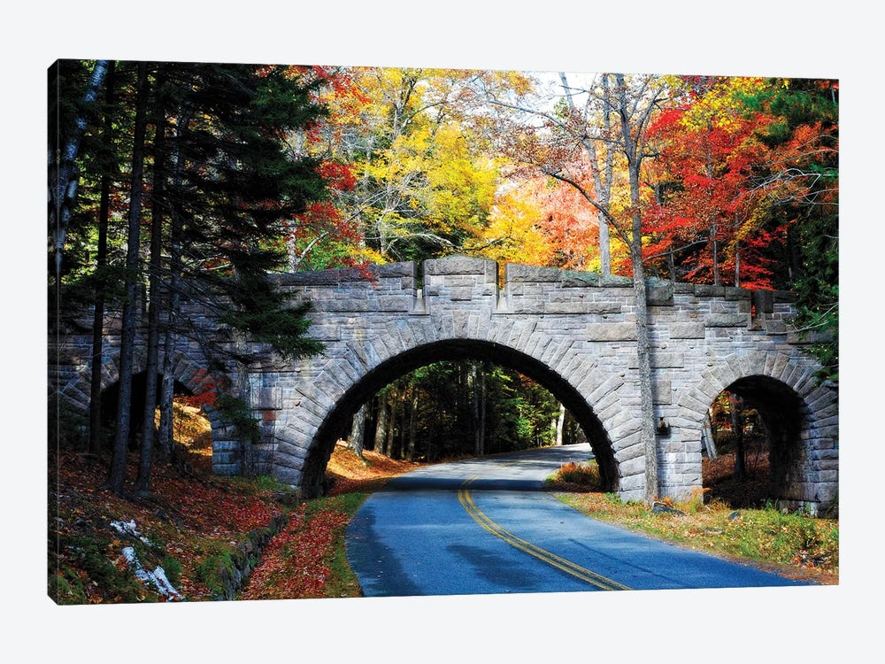 Stone Bridge Over A Carriage Road, In Acadia by George Oze 1-piece Canvas Wall Art