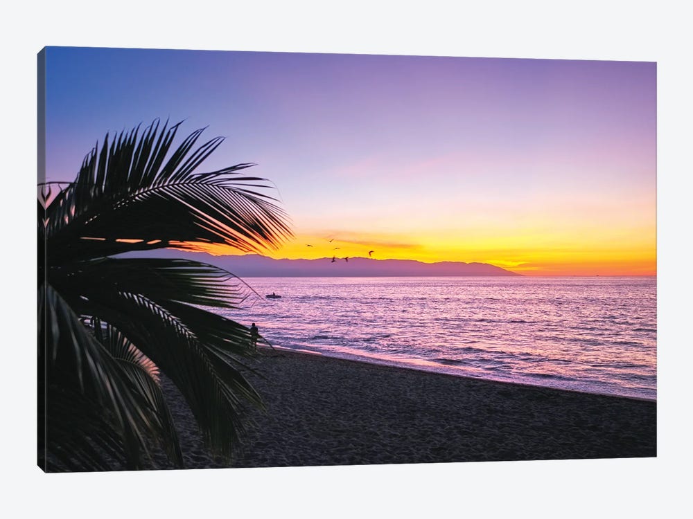 Los Muertos Beach Sunset, Puerto Vallarta, Mexico by George Oze 1-piece Canvas Artwork