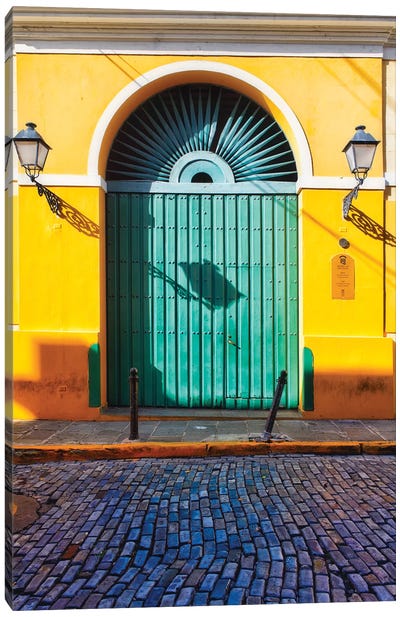 Door of the San Juan Museum, Puerto Rico Canvas Art Print - Caribbean Culture