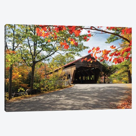 Low Angle View Of A Covered Bridge, Albany, New Hampshire Canvas Print #GOZ701} by George Oze Canvas Art
