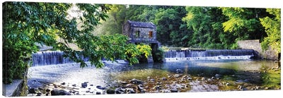 Old Dam With A Waterfall On The Whippany River, Speedwell Lake Park, Morristown, New Jersey Canvas Art Print - New Jersey Art