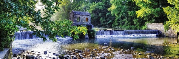 George Oze: Old Dam With A Waterfall On The Whippany River, Speedwell Lake Park, Morristown, New Jersey by George Oze