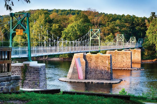 Pennsylvania: View Of The Lumberville-Raven Rock Bridge, Pennsylvania by George Oze
