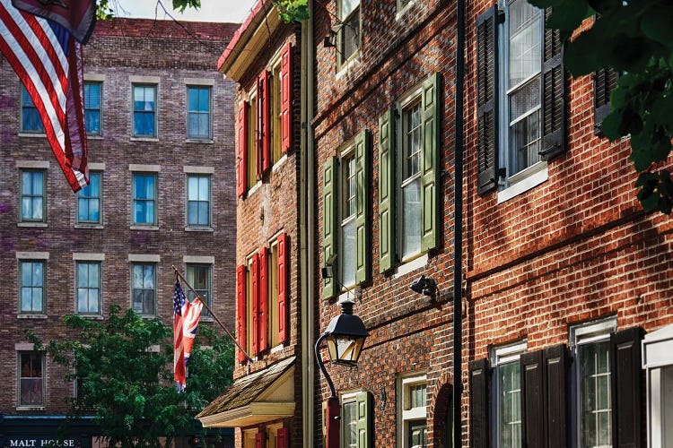 Charming Old Philadelphia Row Houses, Pennsylvania by George Oze wall art