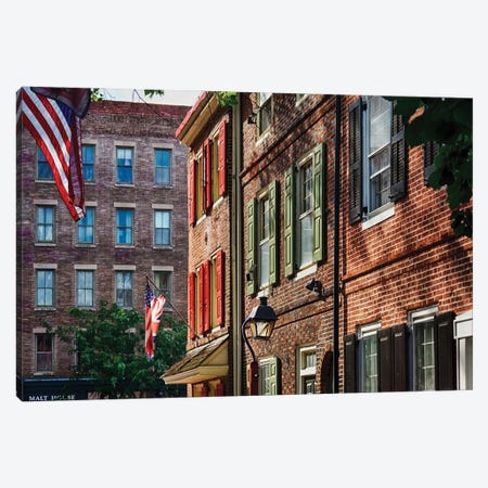 Charming Old Philadelphia Row Houses, Pennsylvania Canvas Print #GOZ711} by George Oze Art Print