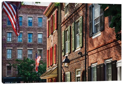 Charming Old Philadelphia Row Houses, Pennsylvania Canvas Art Print - George Oze