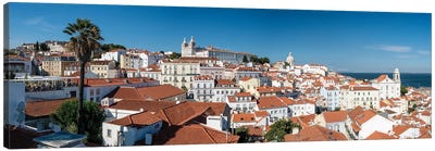 Lisbon Old Town Panorama, Portugal Canvas Art Print - Portugal Art