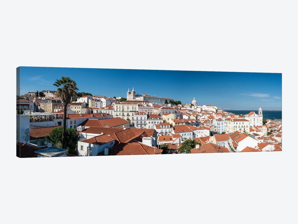 Lisbon Old Town Panorama, Portugal by George Oze 1-piece Canvas Art