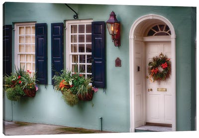 Entrance of a  Historic House in Charleston, South Carolina Canvas Art Print - George Oze