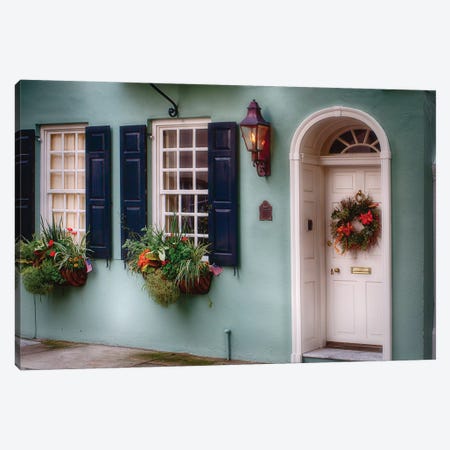 Entrance of a  Historic House in Charleston, South Carolina Canvas Print #GOZ72} by George Oze Canvas Art