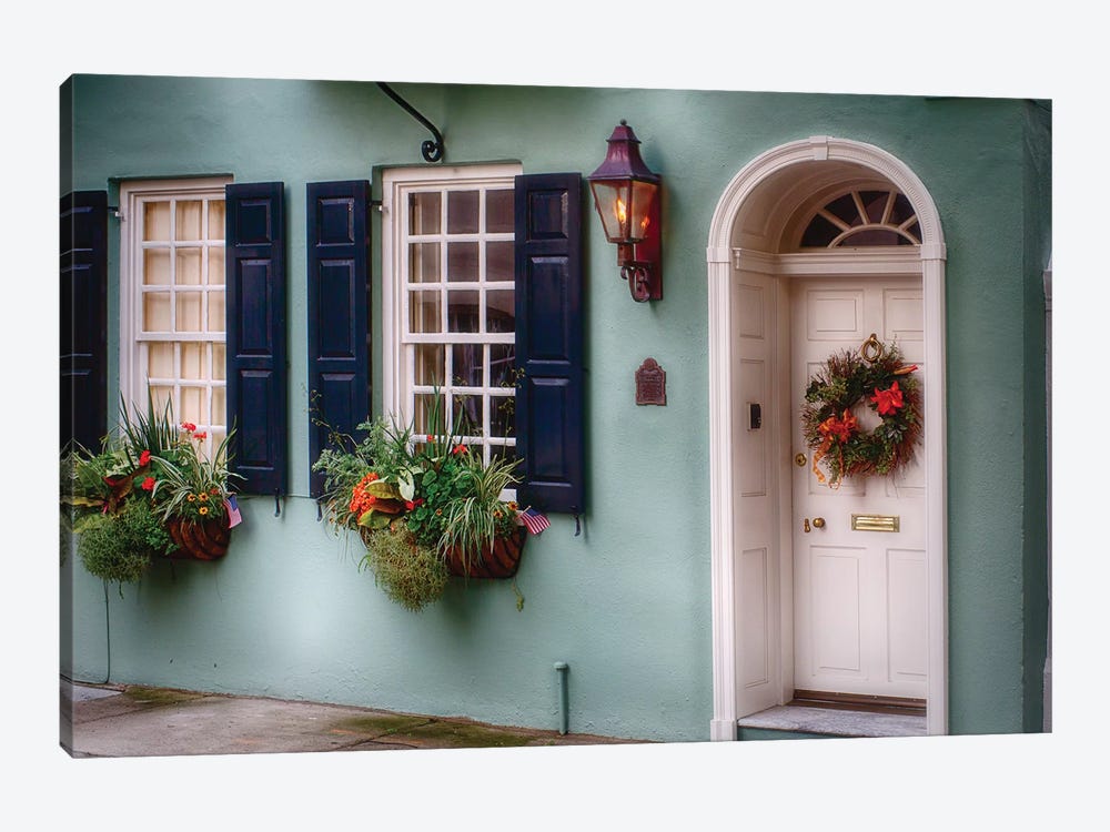 Entrance of a  Historic House in Charleston, South Carolina by George Oze 1-piece Canvas Artwork