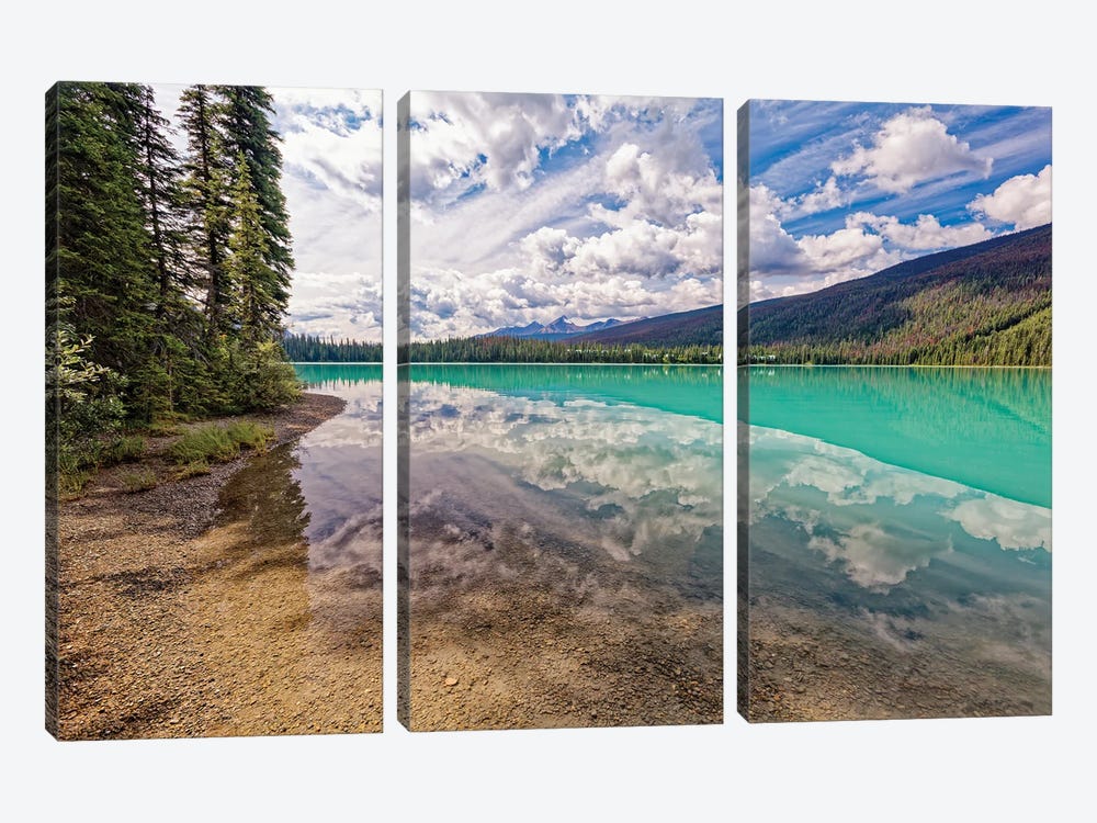Emerald Lake Tranquil Reflections, British Columbia, Canada by George Oze 3-piece Canvas Art Print