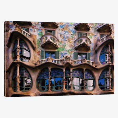 Facade of Casa Batllo, Barcelona, Catalonia, Spain Canvas Print #GOZ75} by George Oze Canvas Print