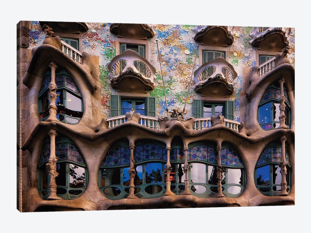 Facade of Casa Batllo, Barcelona, Catalonia, Spain by George Oze 1-piece Art Print