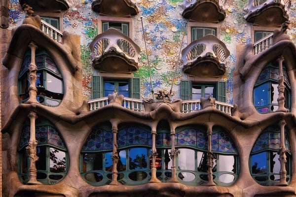 Masonry: Facade of Casa Batllo, Barcelona, Catalonia, Spain by George Oze