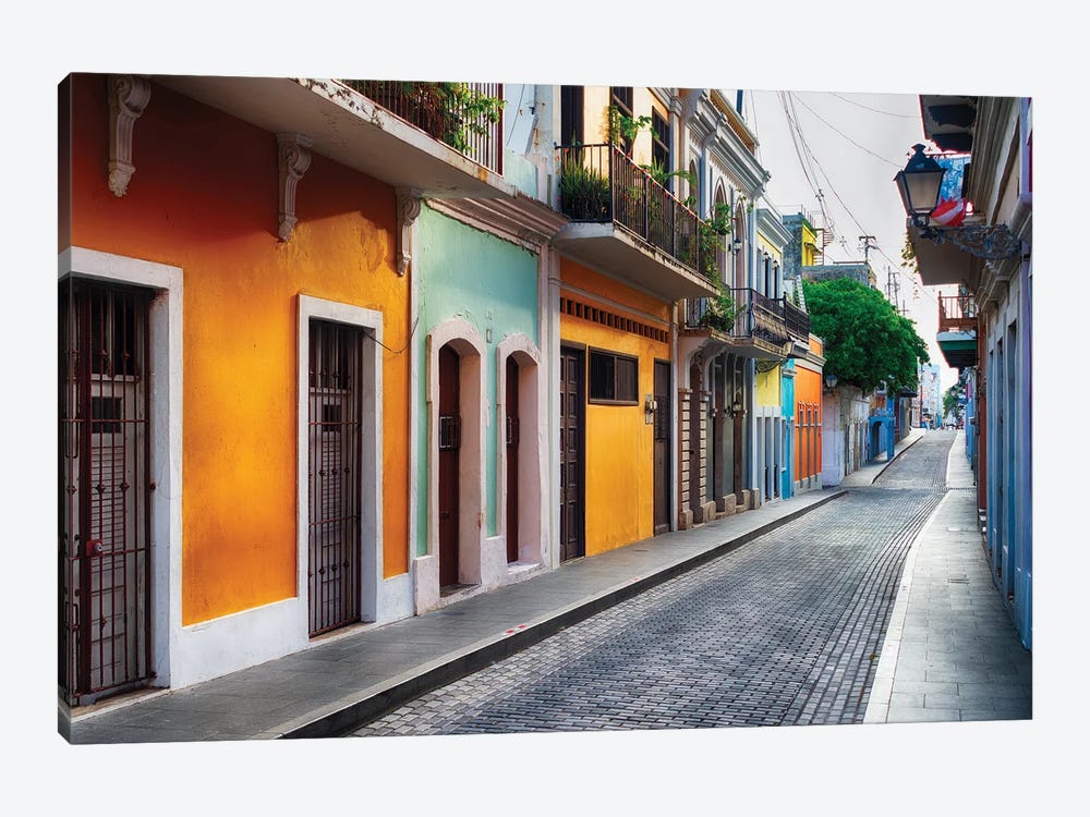 Old San Juan Street View, Puerto Rico by George Oze 1-piece Canvas Art