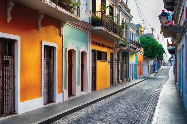 San Juan: Old San Juan Street View, Puerto Rico by George Oze