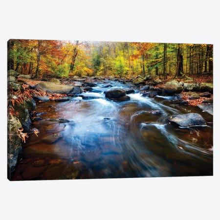 Fall Scenic of a Rocky River, New Jersey Canvas Print #GOZ77} by George Oze Canvas Art Print