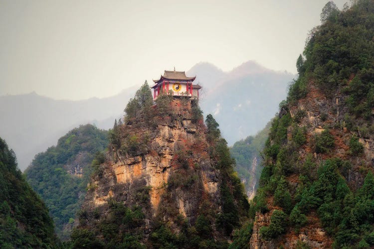 Yin And Yang Shrine On The Cliff Top, Zhashui, China