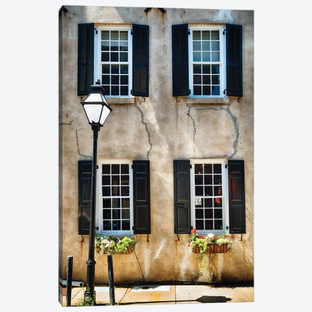 Frontal View of a Historic Home with Windows, Charleston, South Carolina Canvas Print #GOZ80} by George Oze Art Print