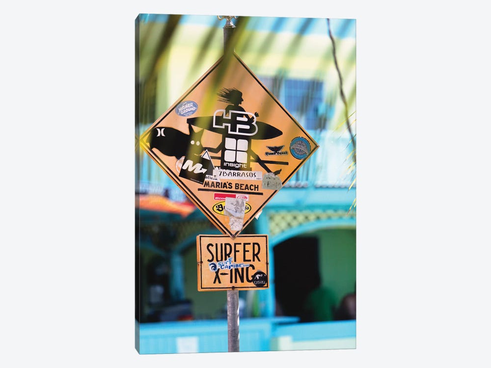 Fun Sign in Rincon, Puerto Rico by George Oze 1-piece Canvas Print