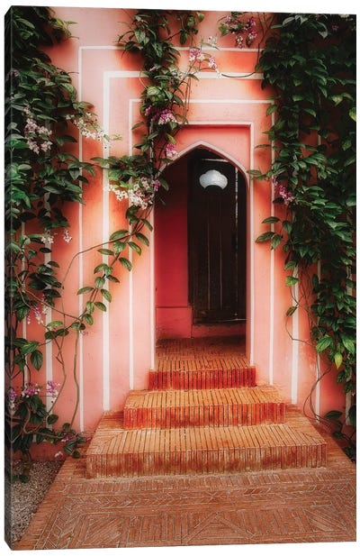 Garden Door, Indo-Persian Garden, Duke Farms, New Jersey Canvas Art Print - Green & Pink Art