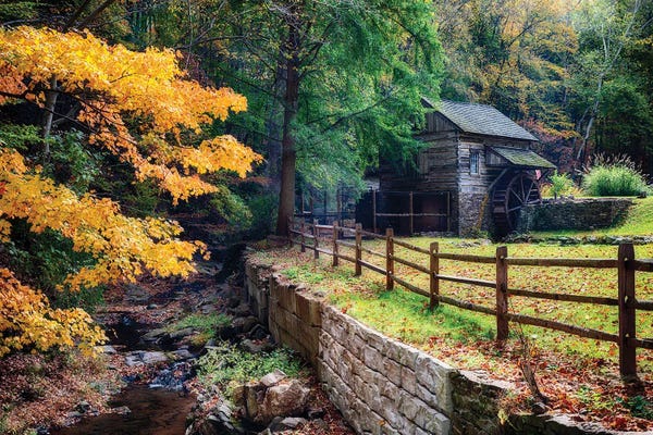 George Oze: Little Grist Mill In Cuttalosa Valley, Bucks County, Pennsylavania by George Oze