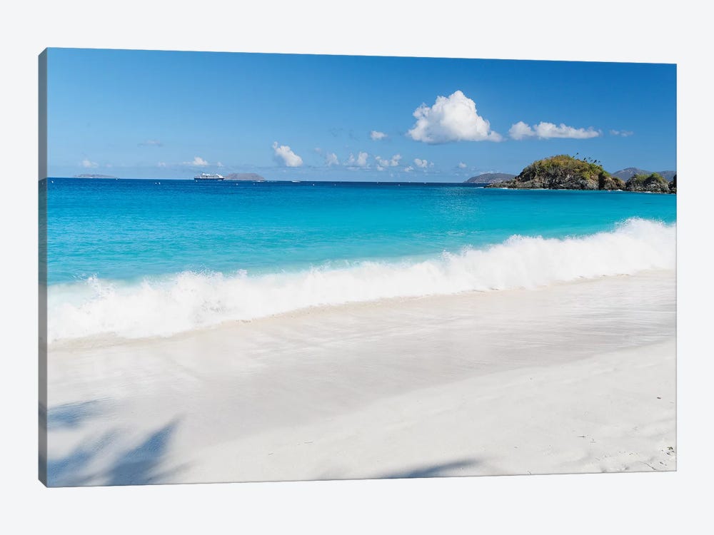Gentle Waves on a White Sand Beach, Trunk Bay, St John, US Virgin Islands by George Oze 1-piece Canvas Art Print