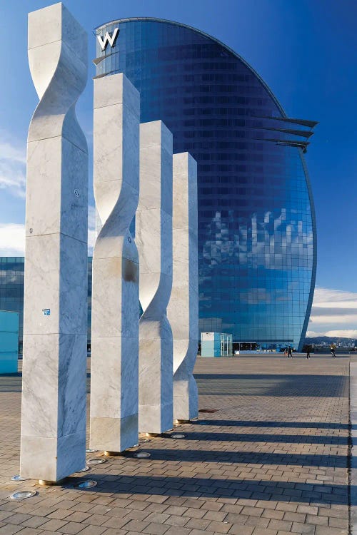 Low Angle View Of The W Barcelona Hotel, Barcelona, Catalonia, Spain