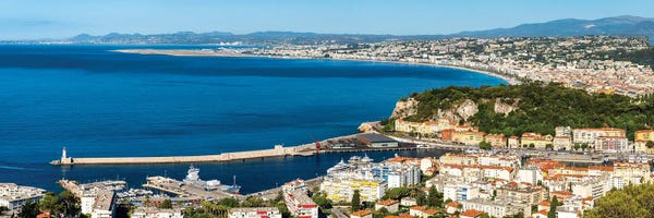Alpes-de-Haute-Provence: Panoramic View Of Nice Harbor With A Lighthouse Nice, French Riviera, France by George Oze