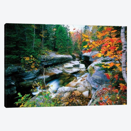 Granite rocks of Ammonoosuc River in Fall, White Mountains, New Hampshire  Canvas Print #GOZ89} by George Oze Canvas Print