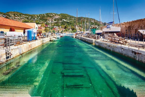Dock In Port Royal, Villefranche-Sur-Mer, French Riviera, France