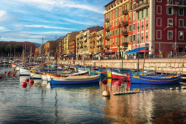 Port Lympia In Afternoon Sunlight, Nice, French Riviera, France