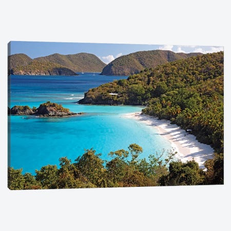 High Angle View of a Bay, Trunk Buy, St. John, US Virgin Islands Canvas Print #GOZ93} by George Oze Canvas Art