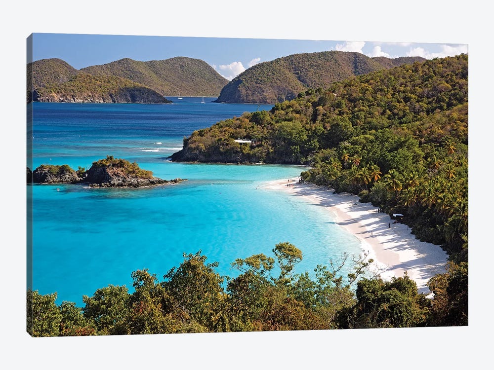 High Angle View of a Bay, Trunk Buy, St. John, US Virgin Islands by George Oze 1-piece Art Print