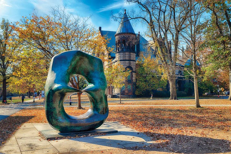 Abstract Sculpture In Princeton At Fall, New Jersey by George Oze canvas print