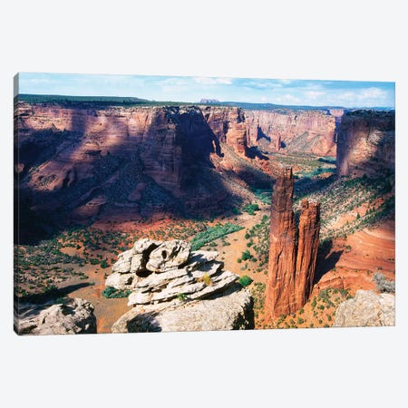 High Angle View of a Canyon, Canyon DeChelly at Spider Rock, Arizona Canvas Print #GOZ95} by George Oze Art Print