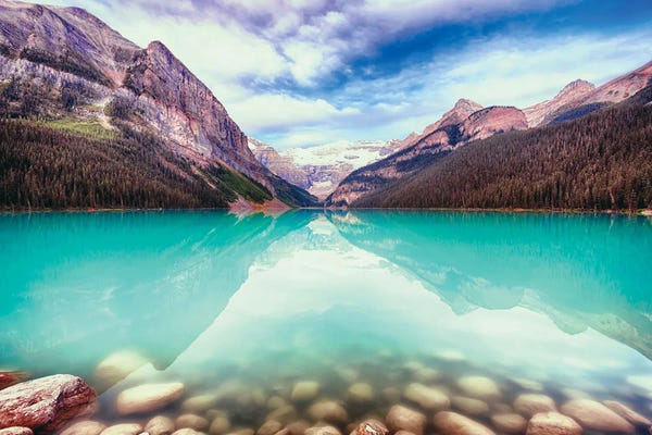 George Oze: Lake Louise Serene View, Alberta, Canada by George Oze