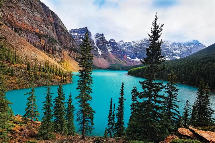 High Angle View of an Alpine Lake by George Oze wall art