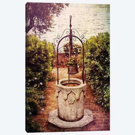 Antique Italian Well in a Garden at Lake Garda Canvas Print #GOZ9} by George Oze Canvas Artwork