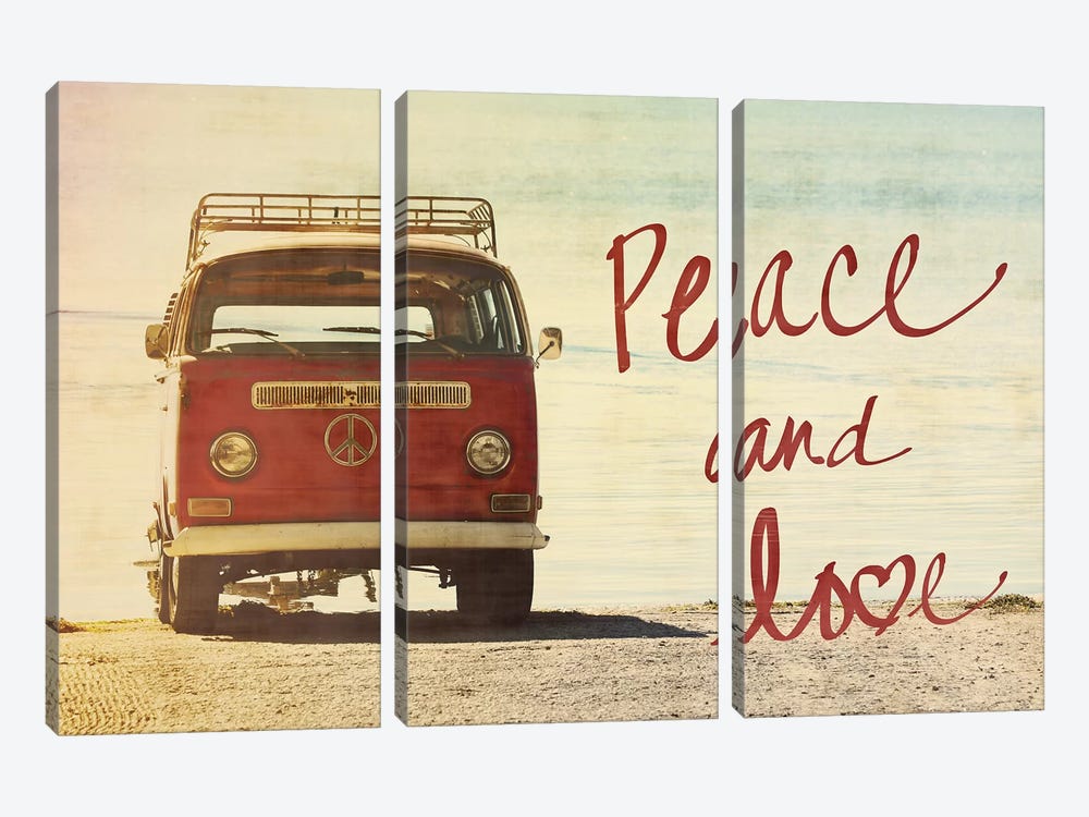 Peace and Love by Gail Peck 3-piece Canvas Print