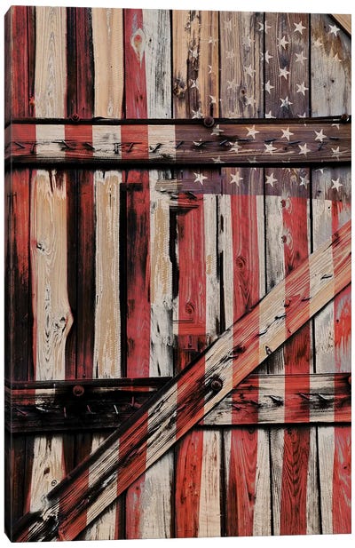 All American Fence Canvas Art Print - Flag Art