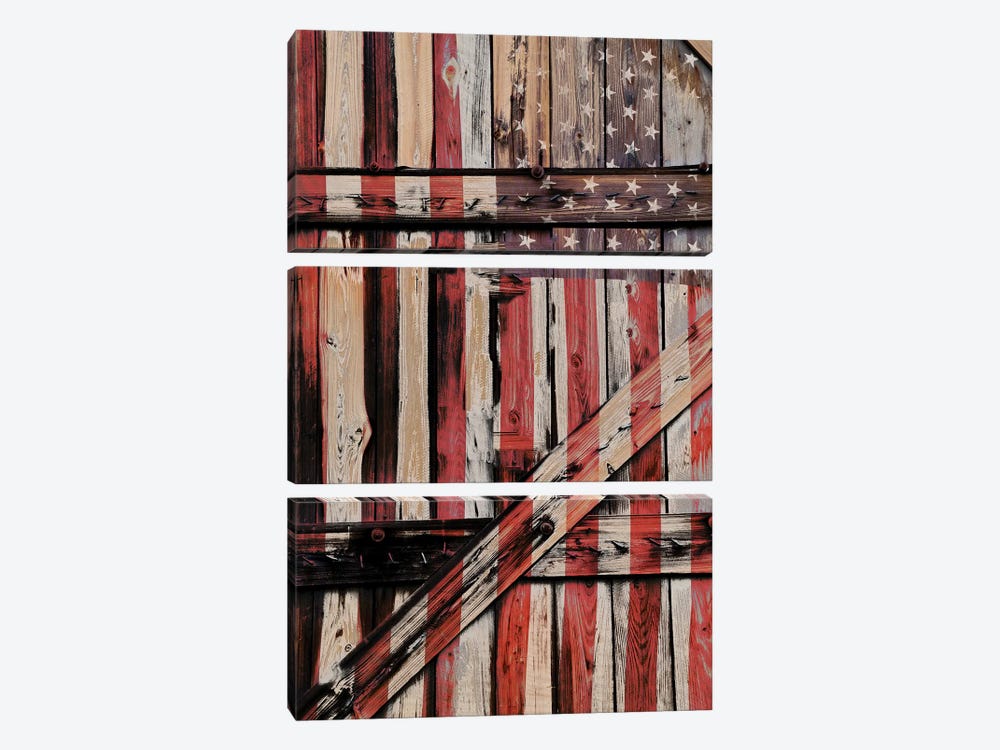 All American Fence by Gail Peck 3-piece Canvas Print
